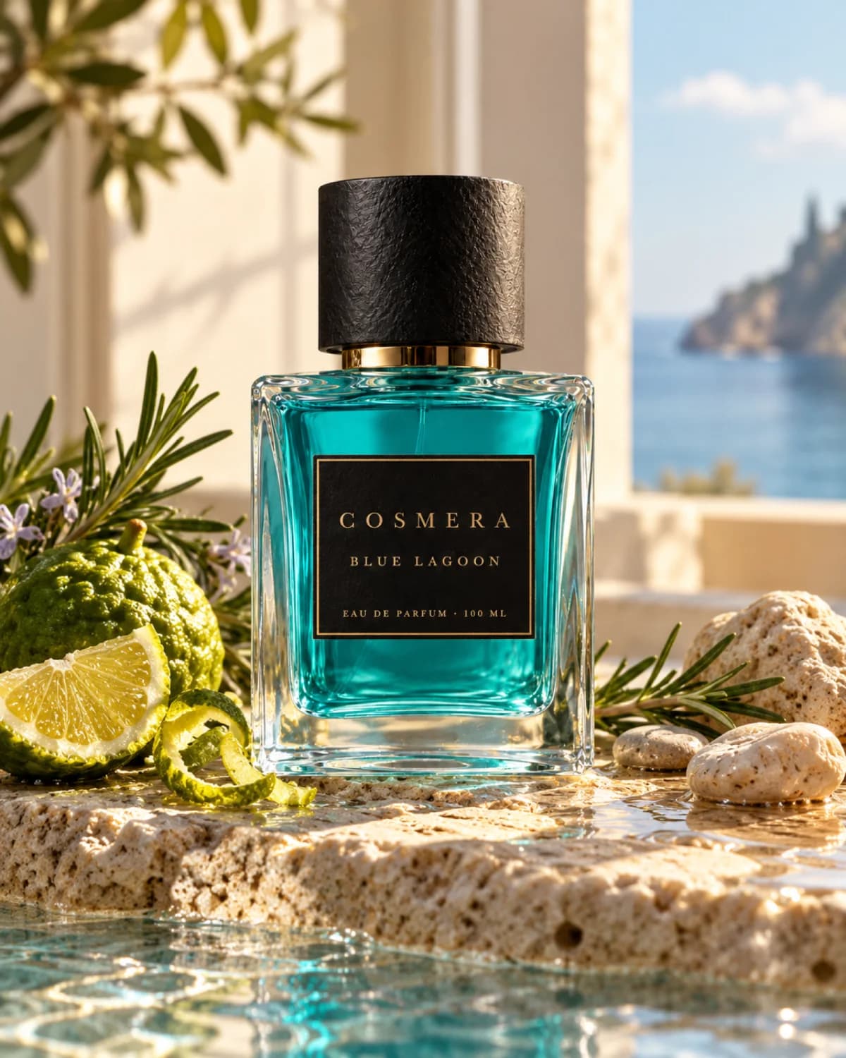 Blue Lagoon with its ingredients