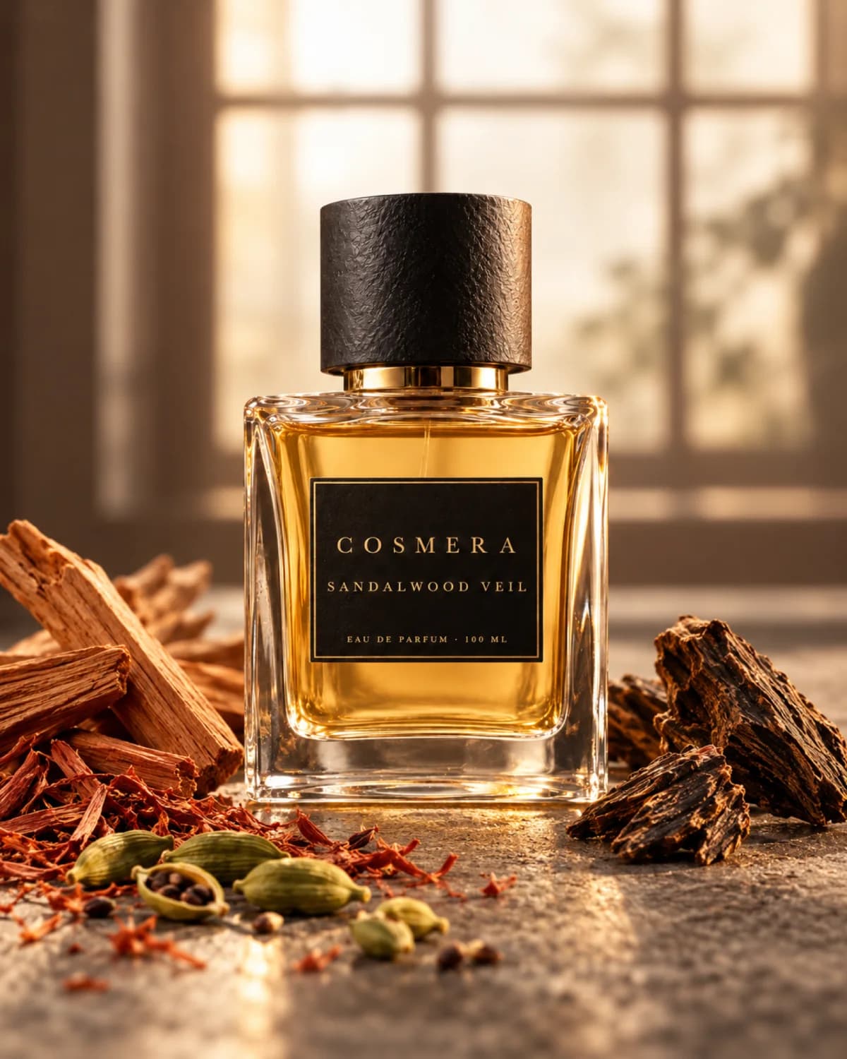 Sandalwood Veil with its ingredients